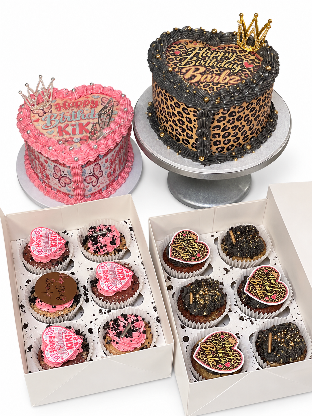 6”Heart Cake + 6 Cupcake Package